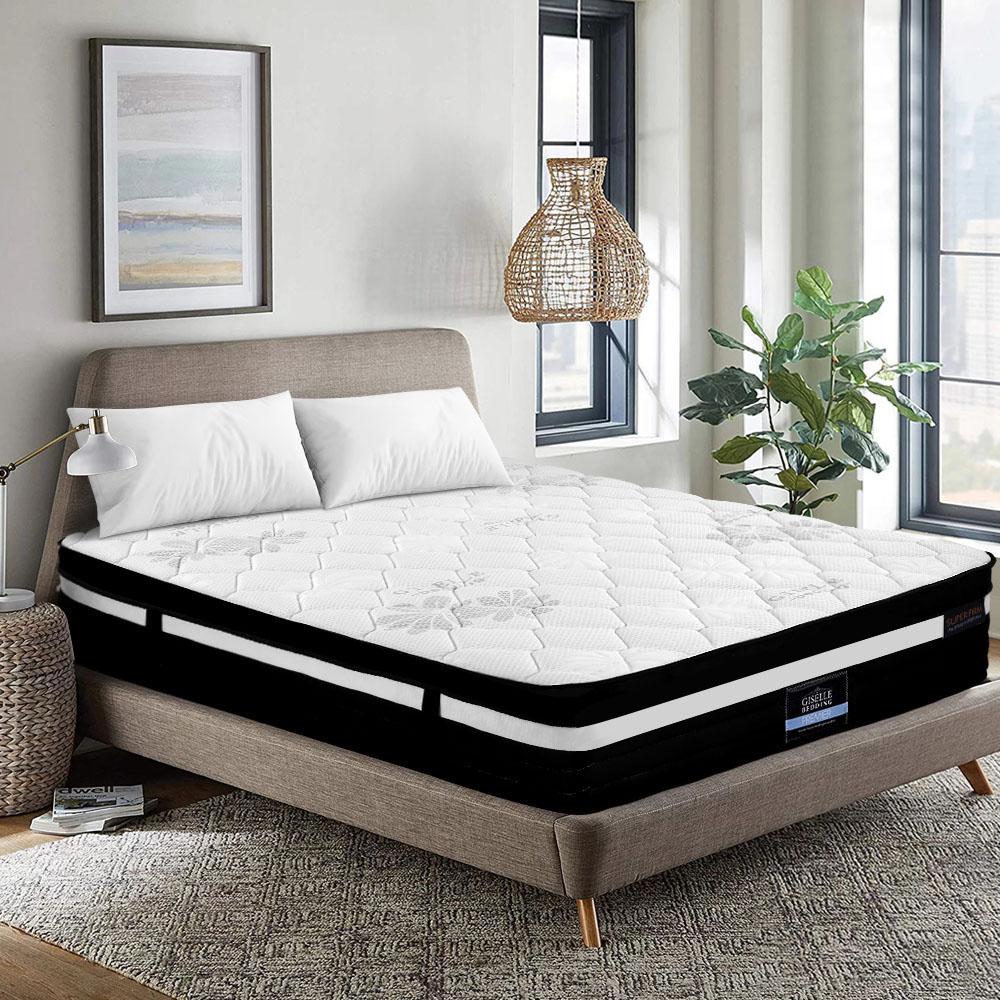 Giselle Bedding Regine Euro Top Pocket Spring Mattress, 28cm thick, featuring Belgium knitted fabric and 7-zone pocket spring system.